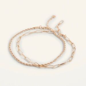 Gold-Toned Ankle Bracelets 2-Pack